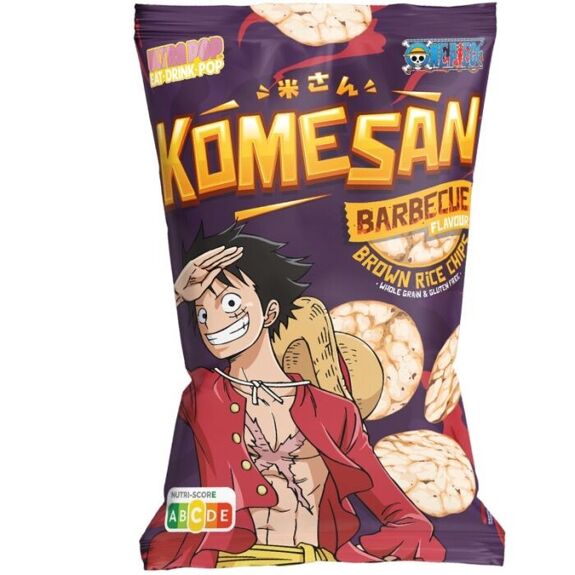 Chips soufflées au riz brun KOMESAN - One Piece, saveur barbecue (x1)