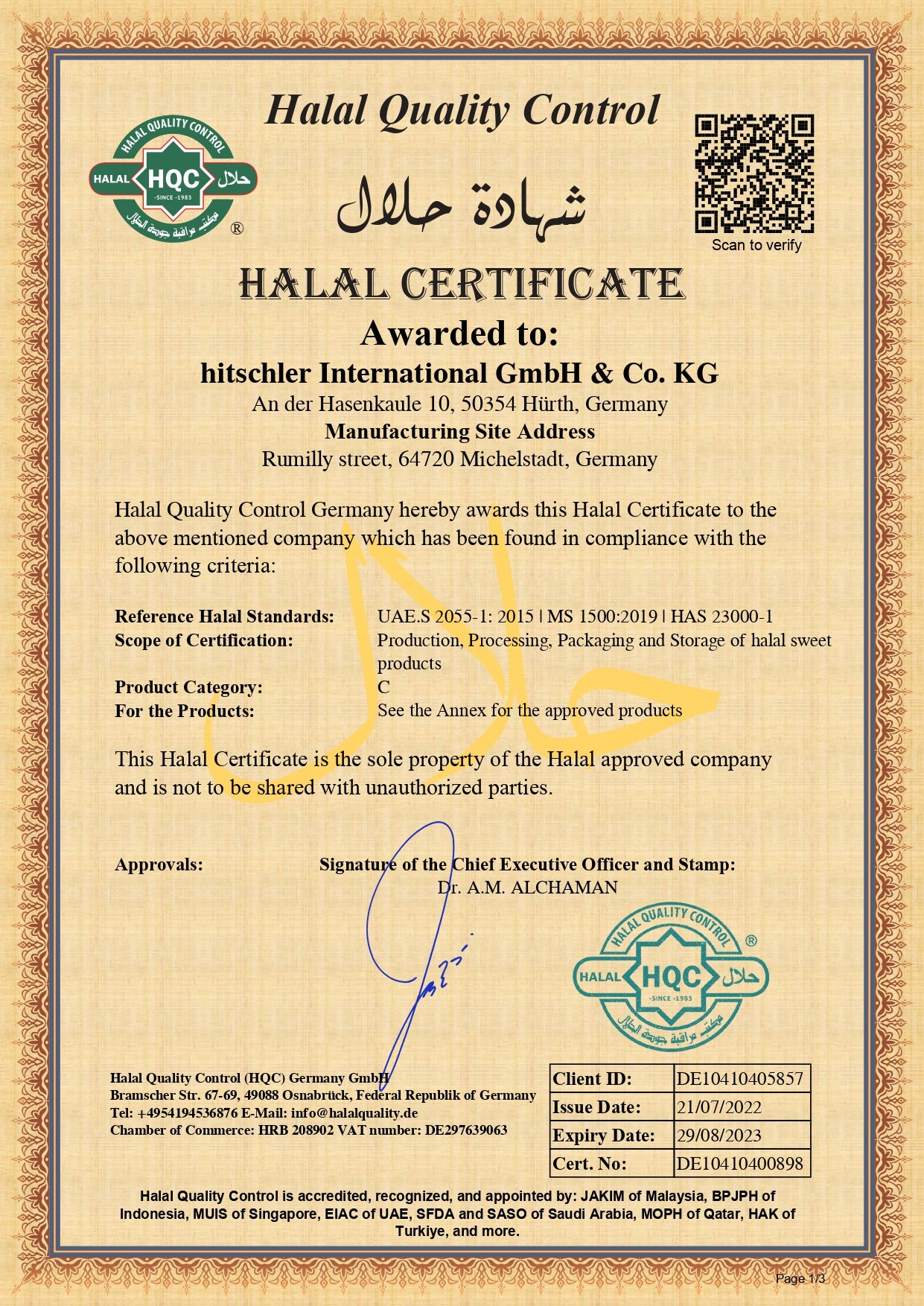 certification halal hitschler